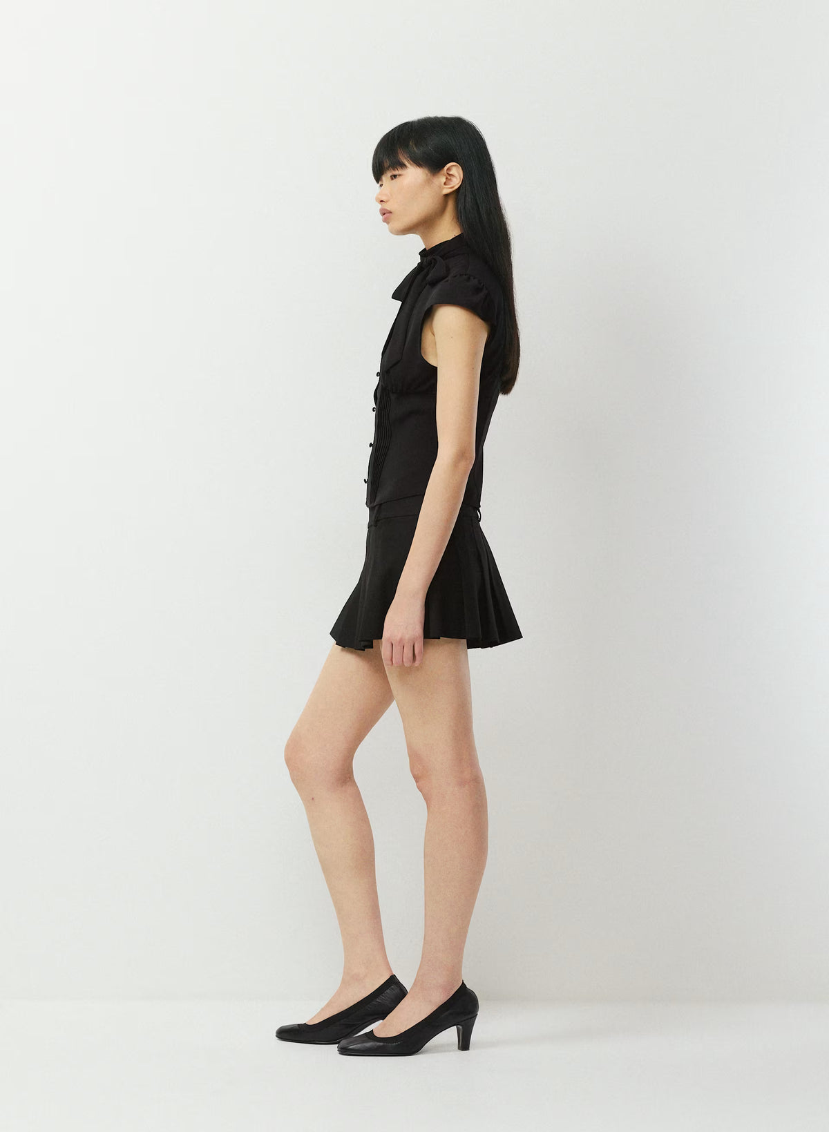 Short-Sleeve Button Top - Light Blue