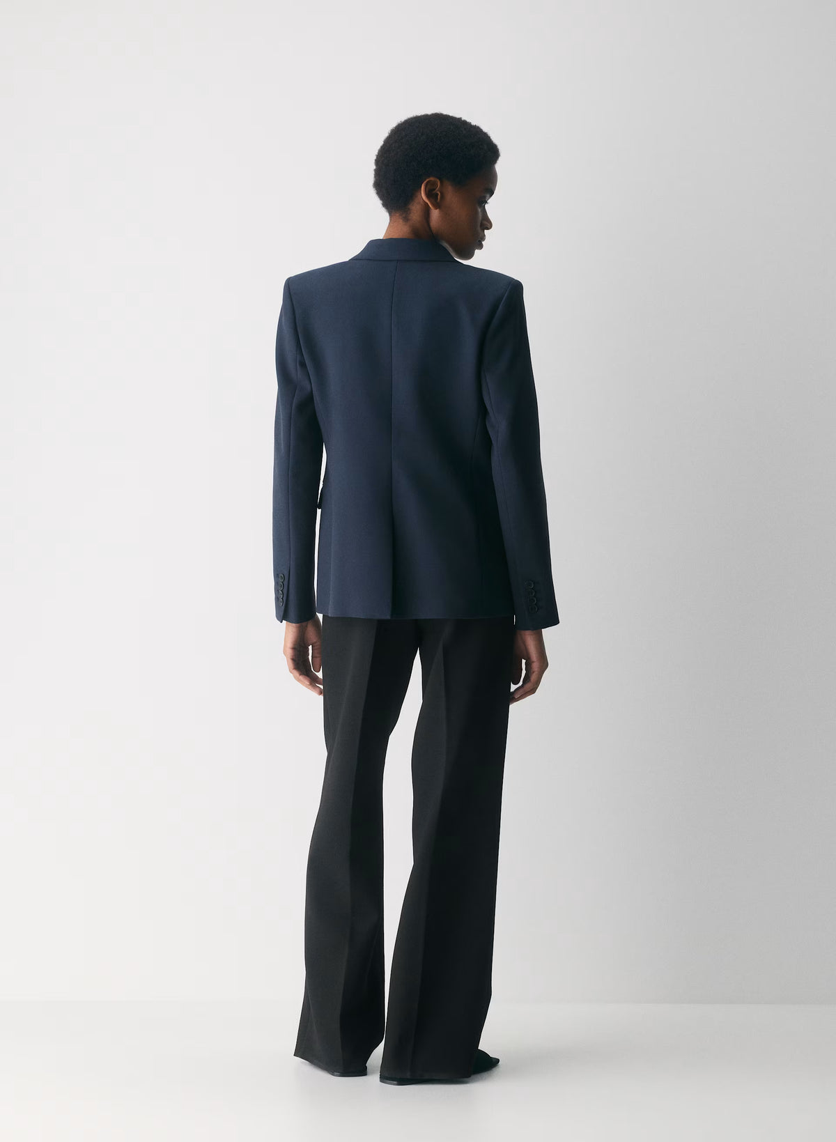 Single-Breasted Stretch Blazer - Check