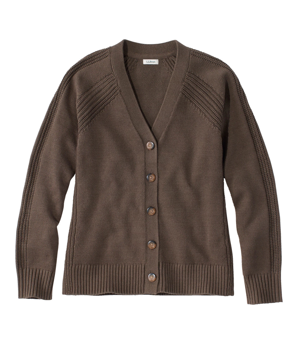 Women's Mixed Stitch V-Neck Cardigan - Navy