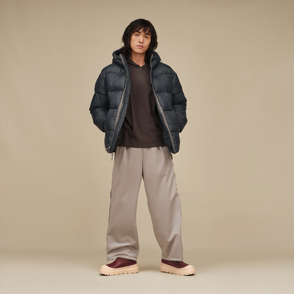 Men's Hooded Puffer Jacket - Green