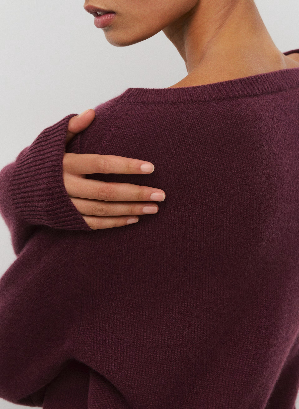 Cashmere Boatneck Sweater - Heather Gray