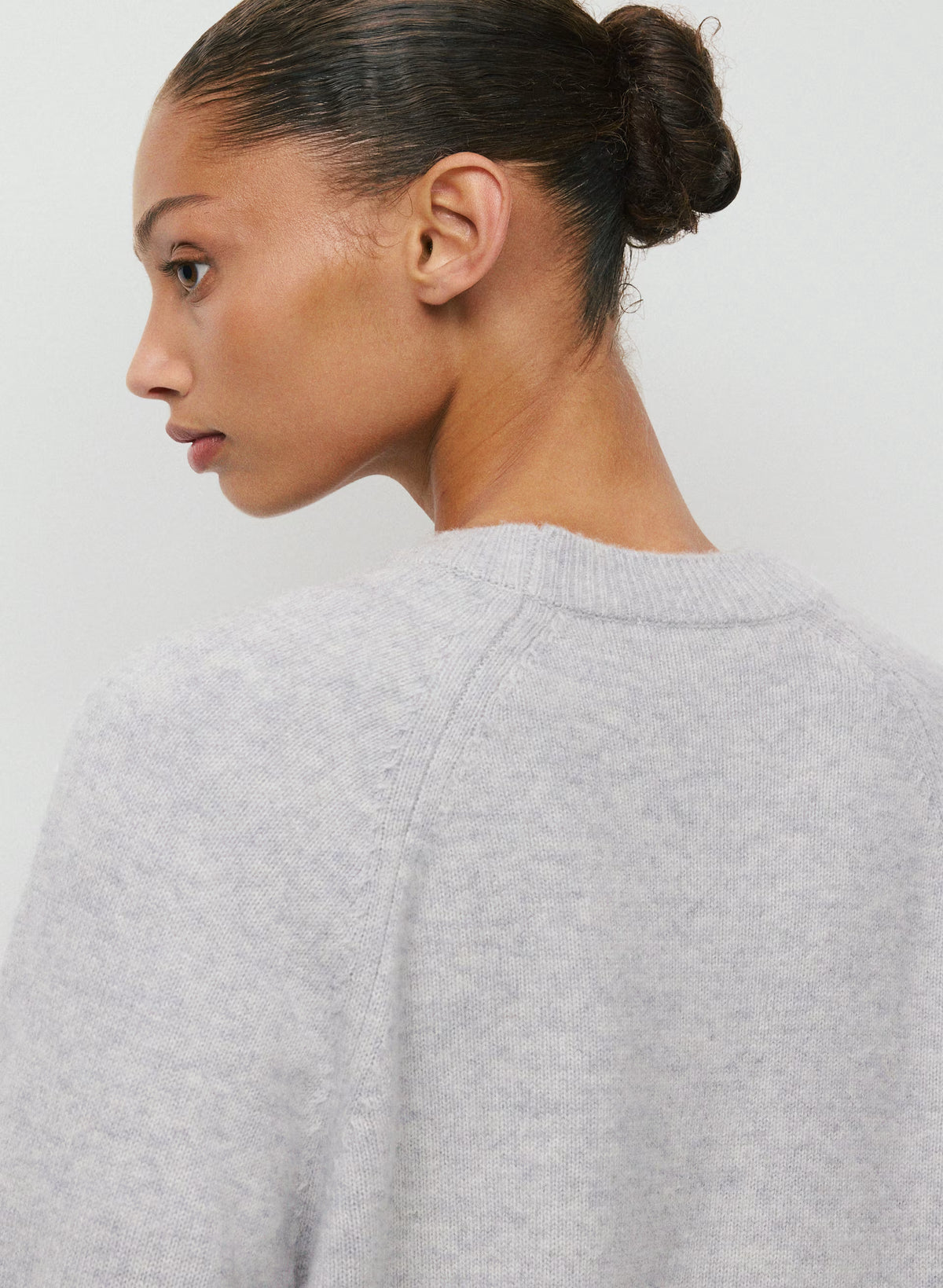 Wool Cashmere Raglan Sweater - Olive
