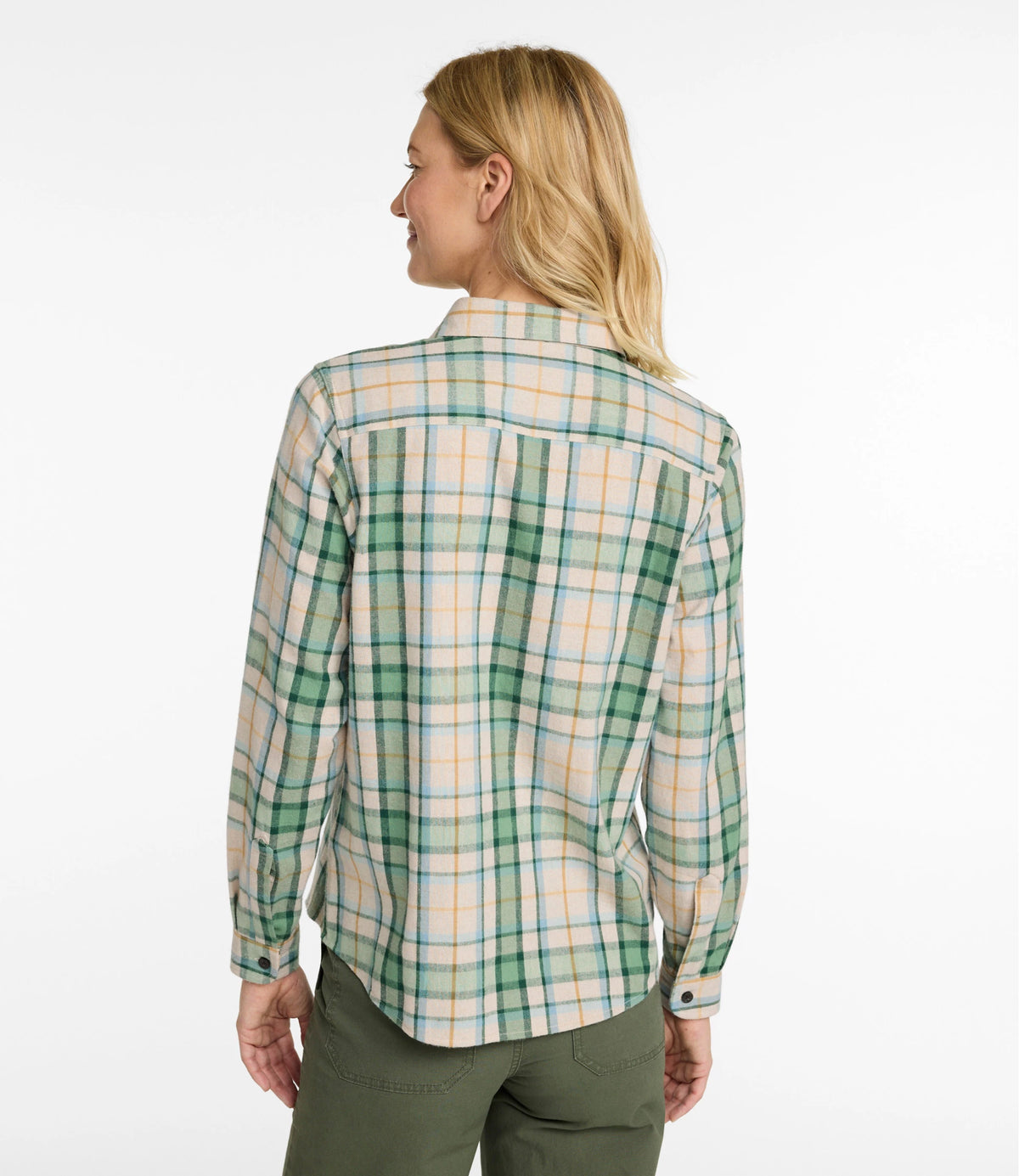Women's Cotton Flannel Shirt - Indigo Plaid