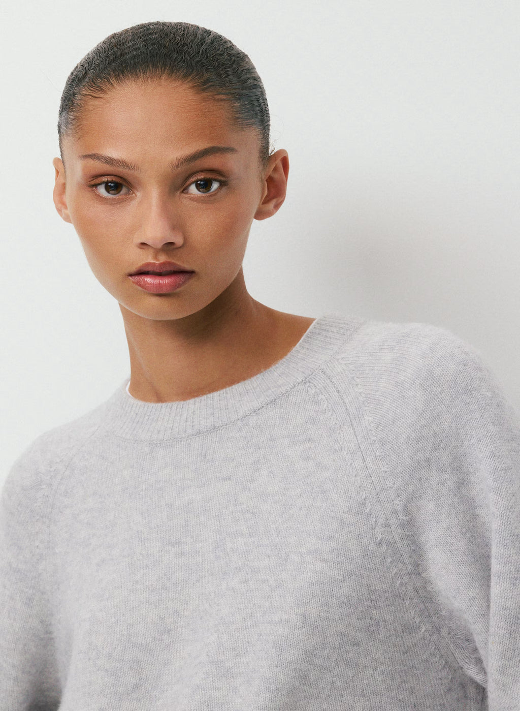 Wool Cashmere Raglan Sweater - Olive