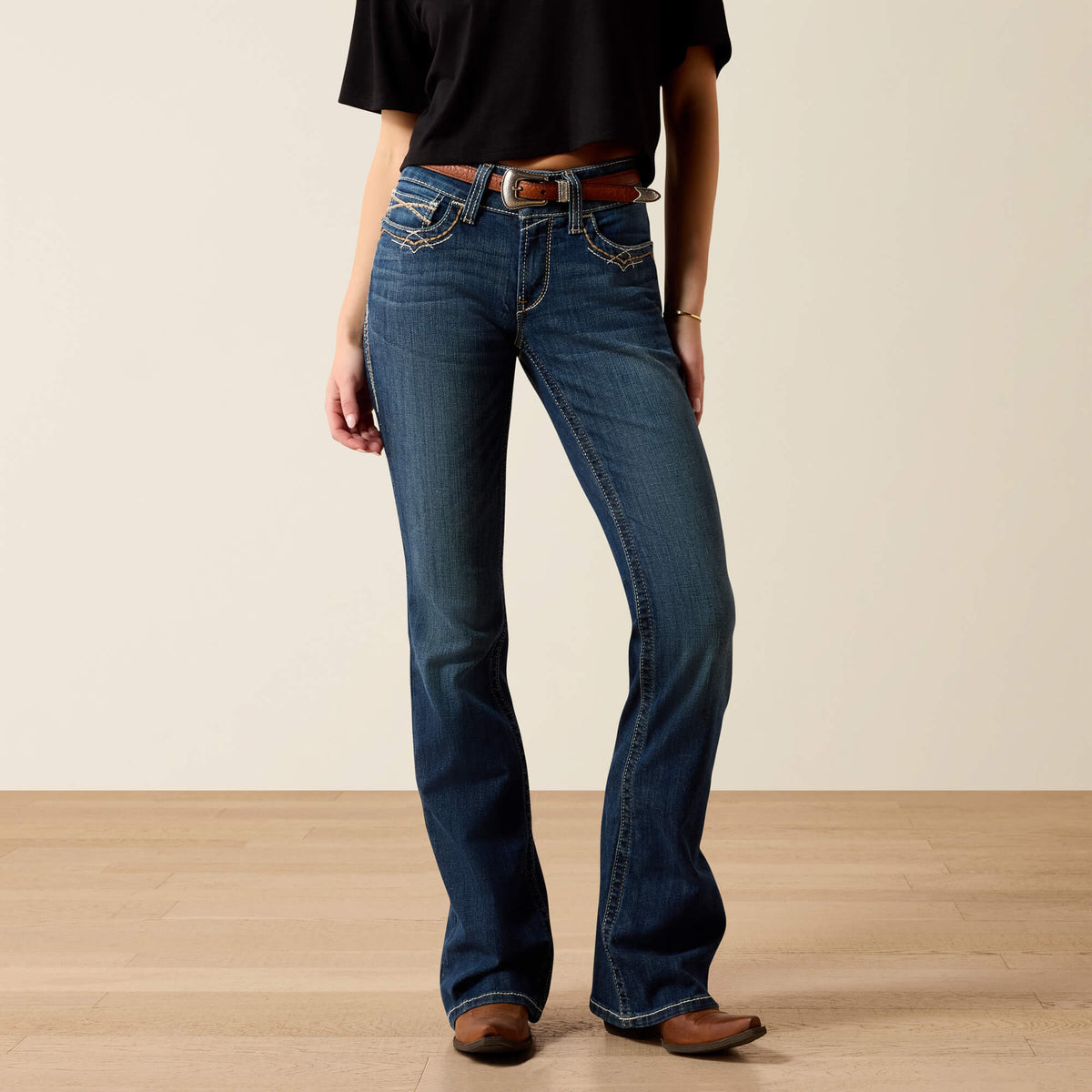 Women's Mid-Rise Stretch Bootcut Jeans - Blue