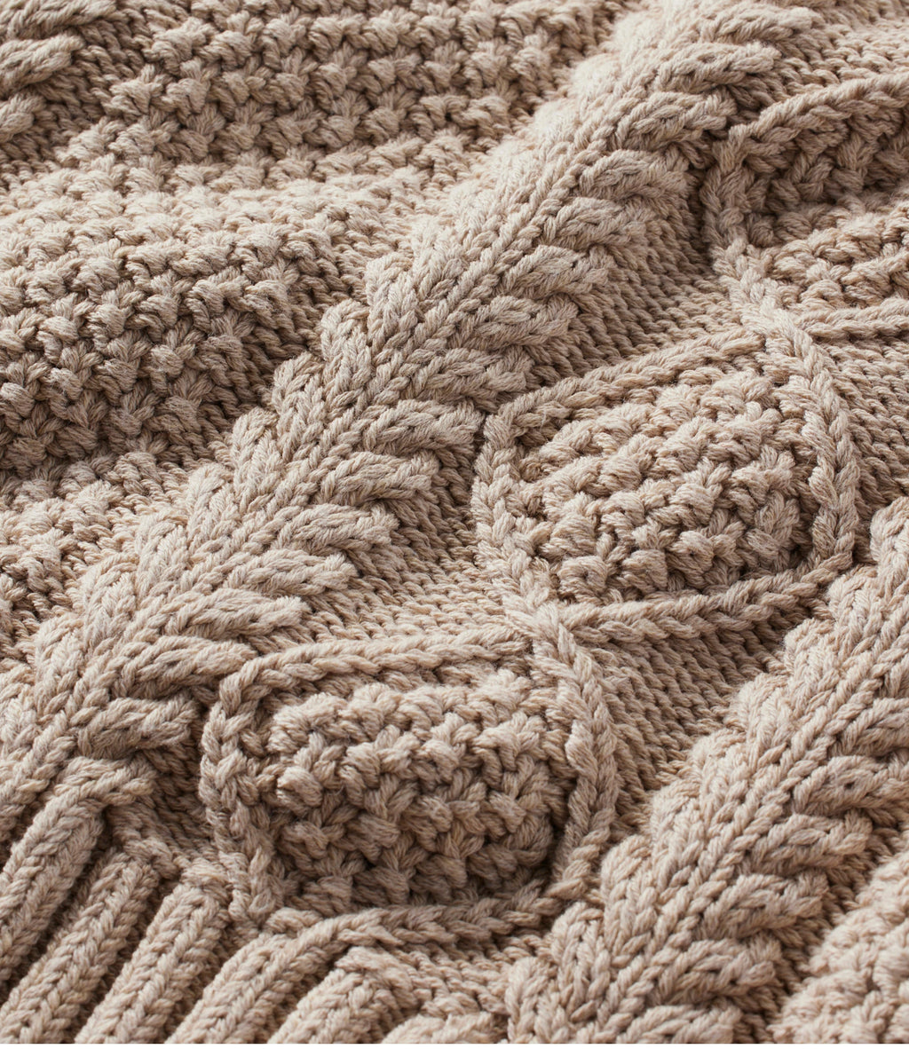 Women's Cotton Cable Knit Crewneck Sweater - Orchid