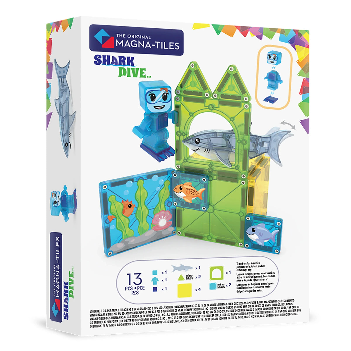 13-Piece Shark Dive Magnetic Building Set