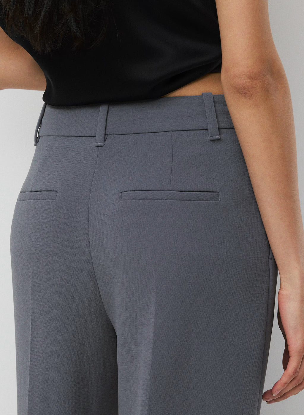 High-Rise Wide-Leg Crepe Trousers - Sand
