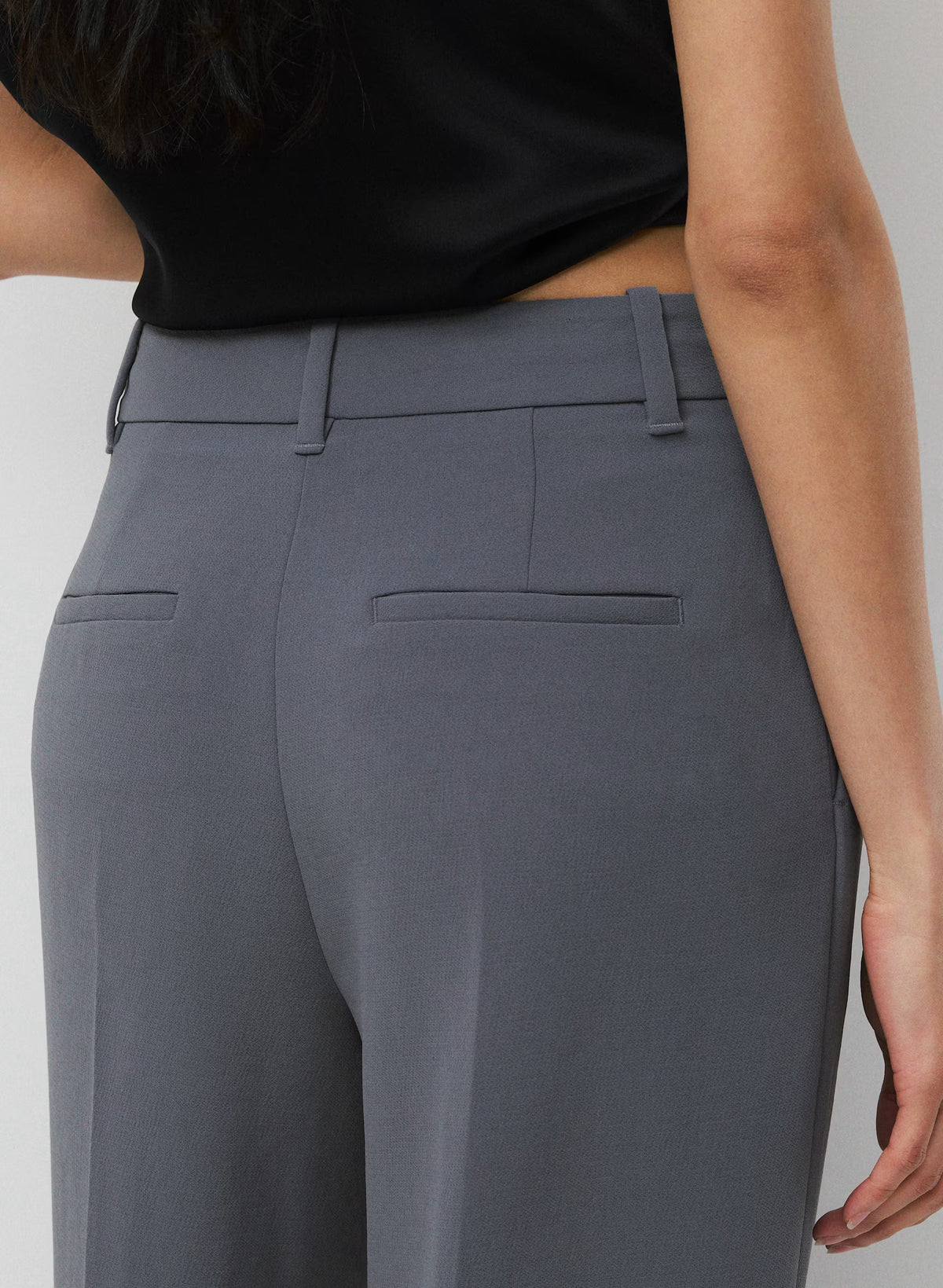 High-Rise Wide-Leg Crepe Trousers - Sand