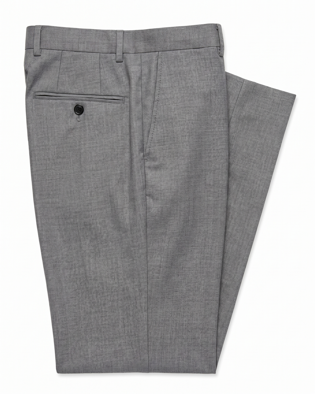 Men's Black Gabardine Solid Grey Slim Fit 2-Button Wool Suit