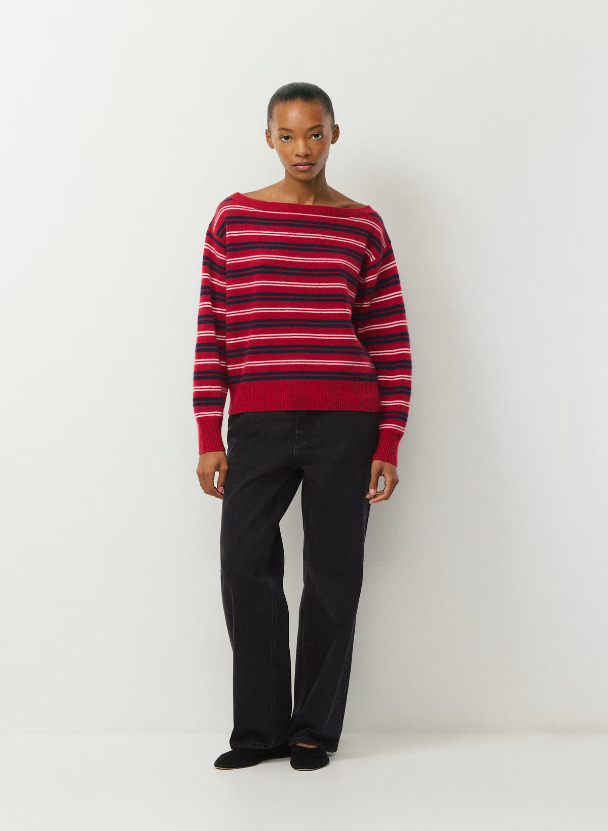 Cashmere Boatneck Sweater - Heather Gray