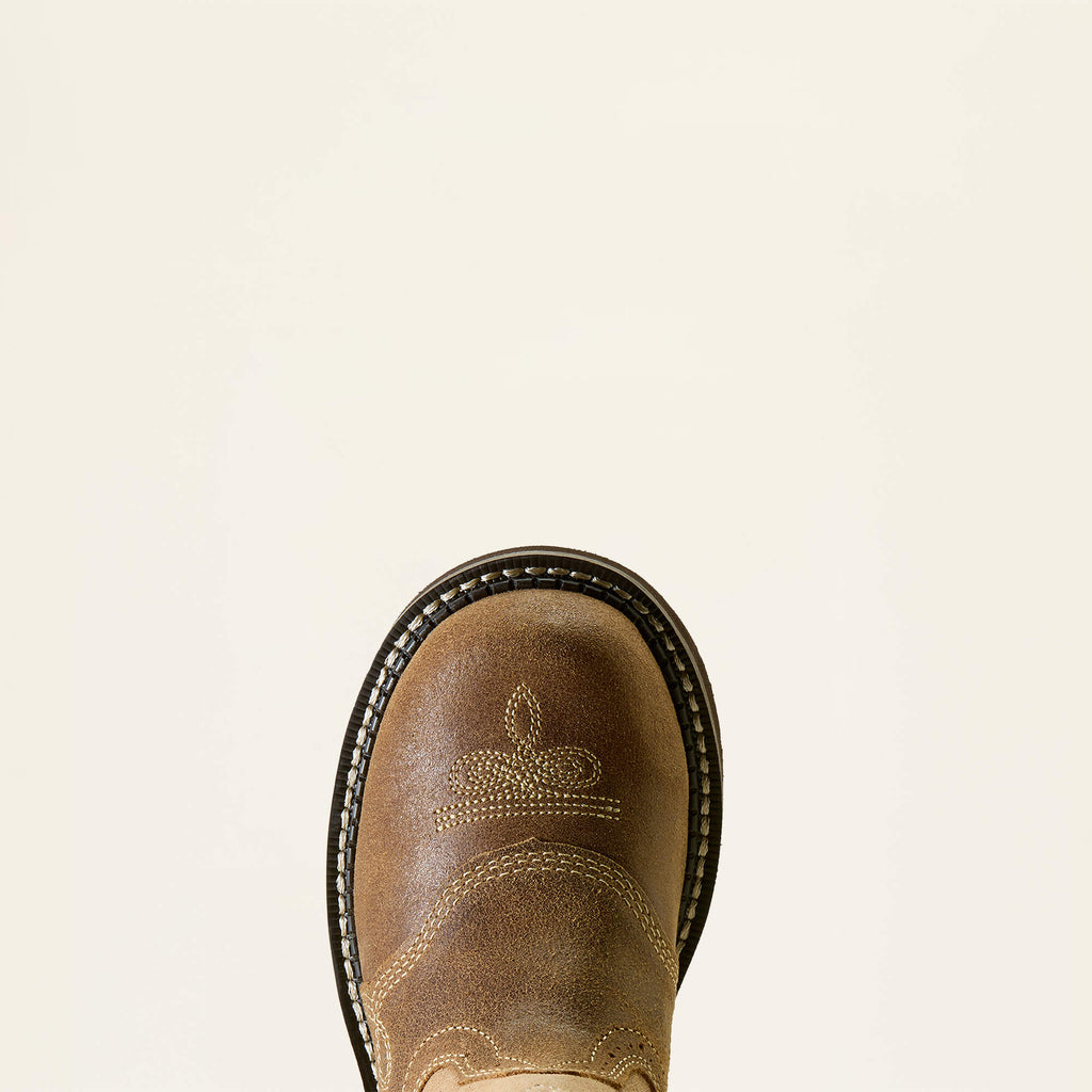 Women's Suede Western Ankle Boots - Tan