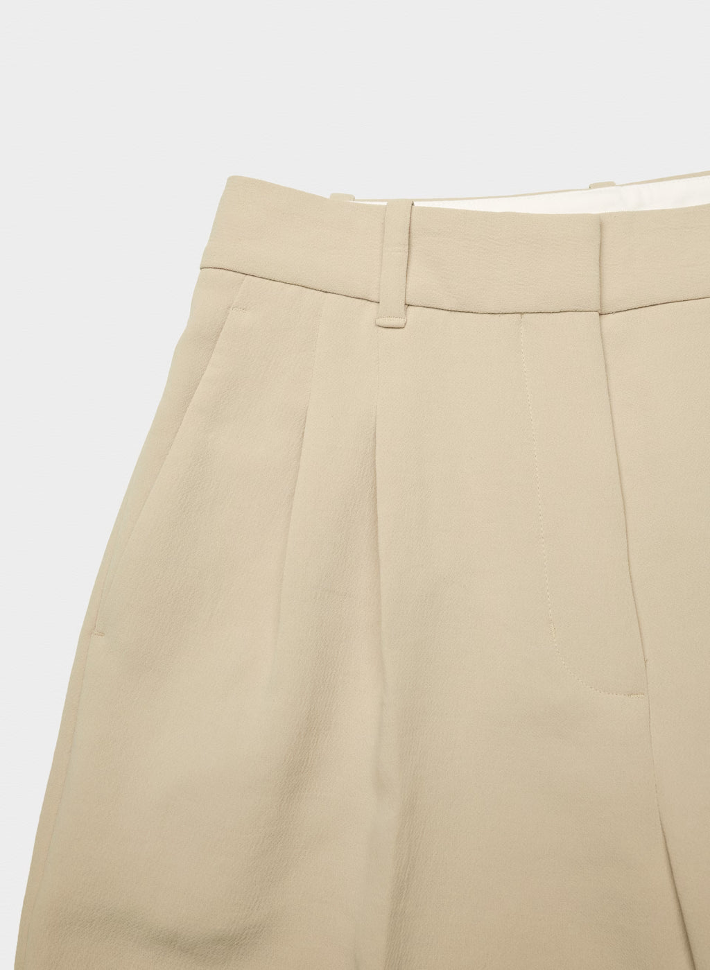 High-Rise Wide-Leg Crepe Trousers - Sand