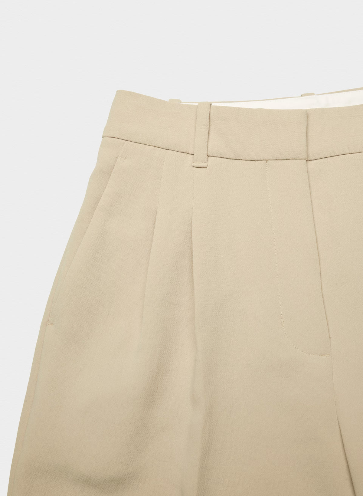 High-Rise Wide-Leg Crepe Trousers - Sand