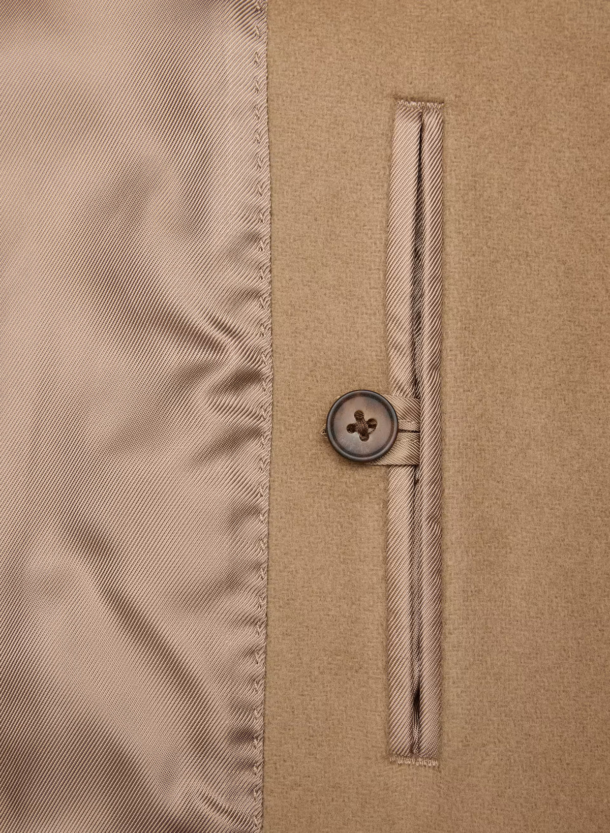 Double-Breasted Wool Cashmere Coat - Herringbone