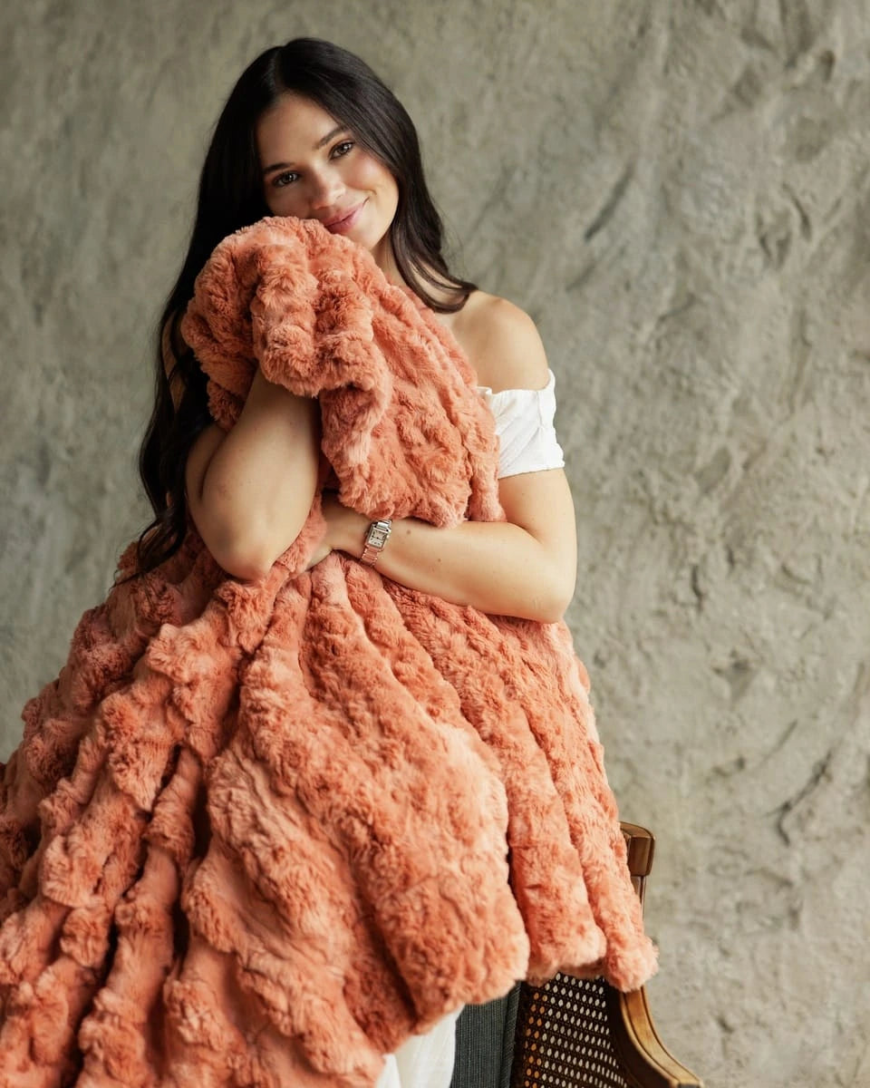 Thick Plush Blanket - Coral