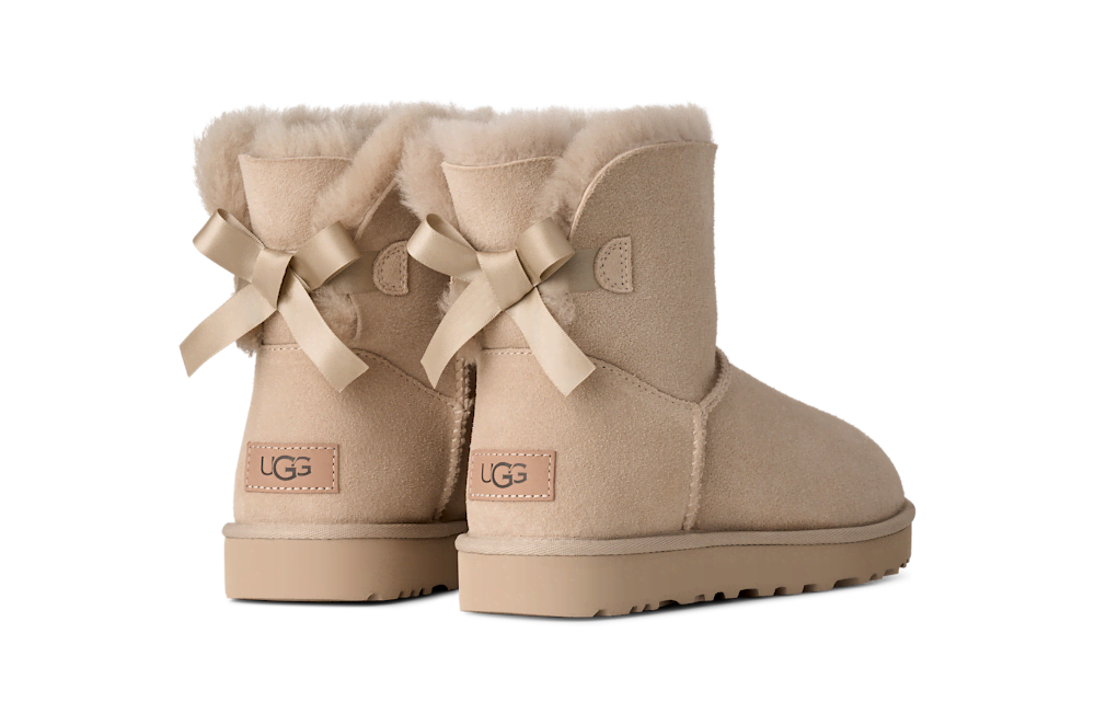 Women's Mini Sheepskin Bow Boot - Moonlight
