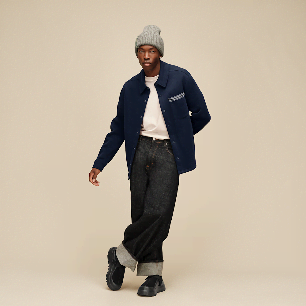 Men's Relaxed Button-Up Shirt Jacket - Heather