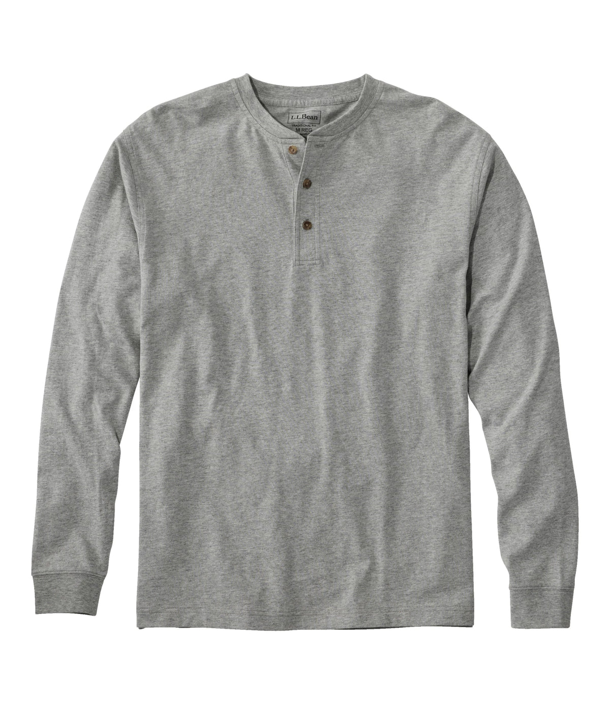 Men's Long-Sleeve Cotton Henley Shirt - Blue