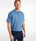 Men's Cotton Henley T-Shirt - Blue
