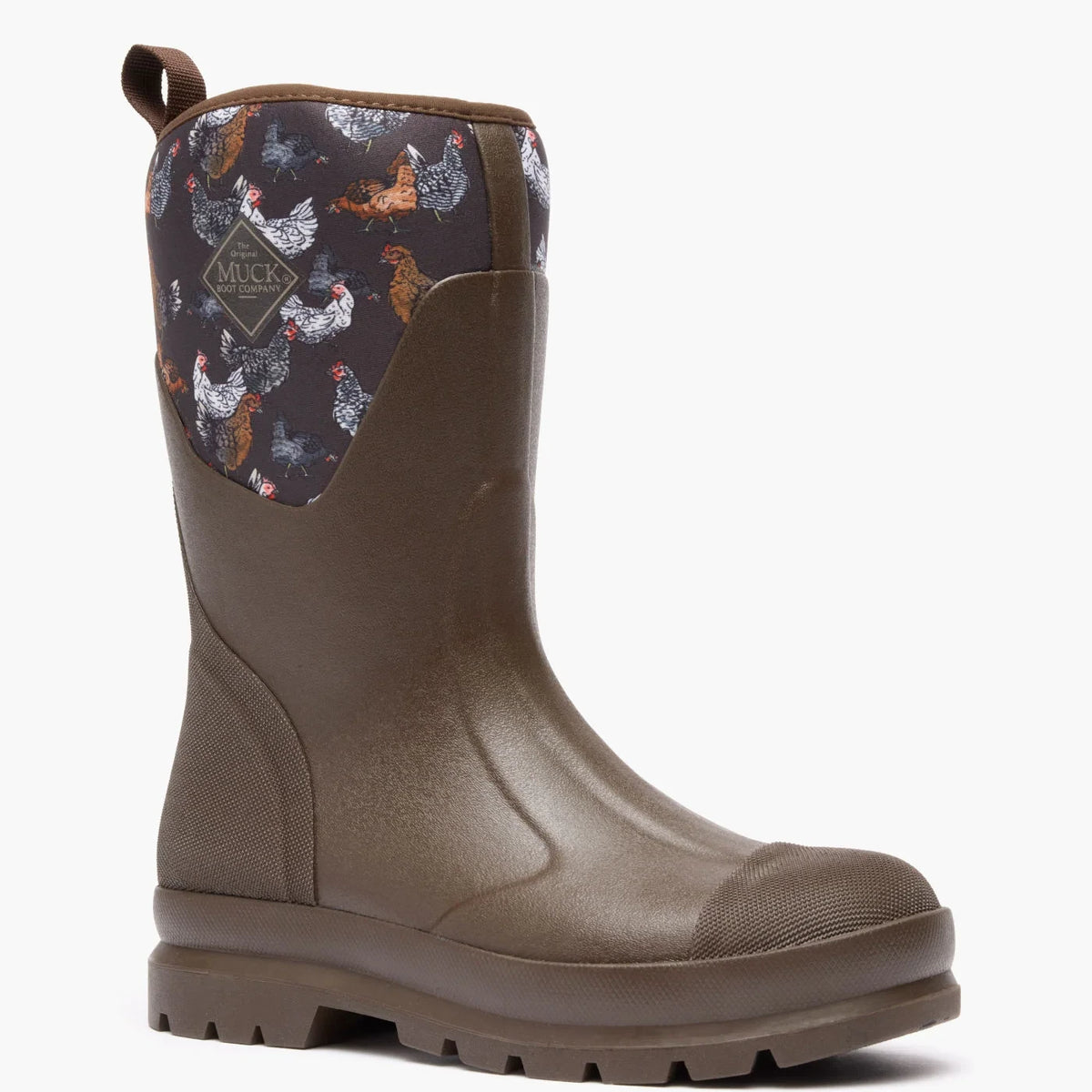Women's Waterproof Mid Work Boot - Chicken Print