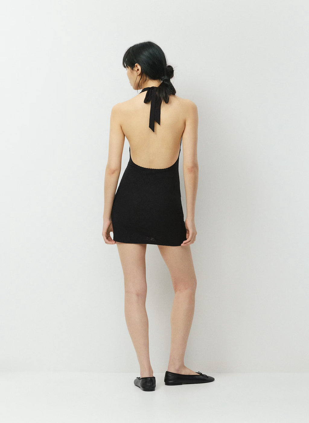 Floral Lace Halter Micro Dress - Plum