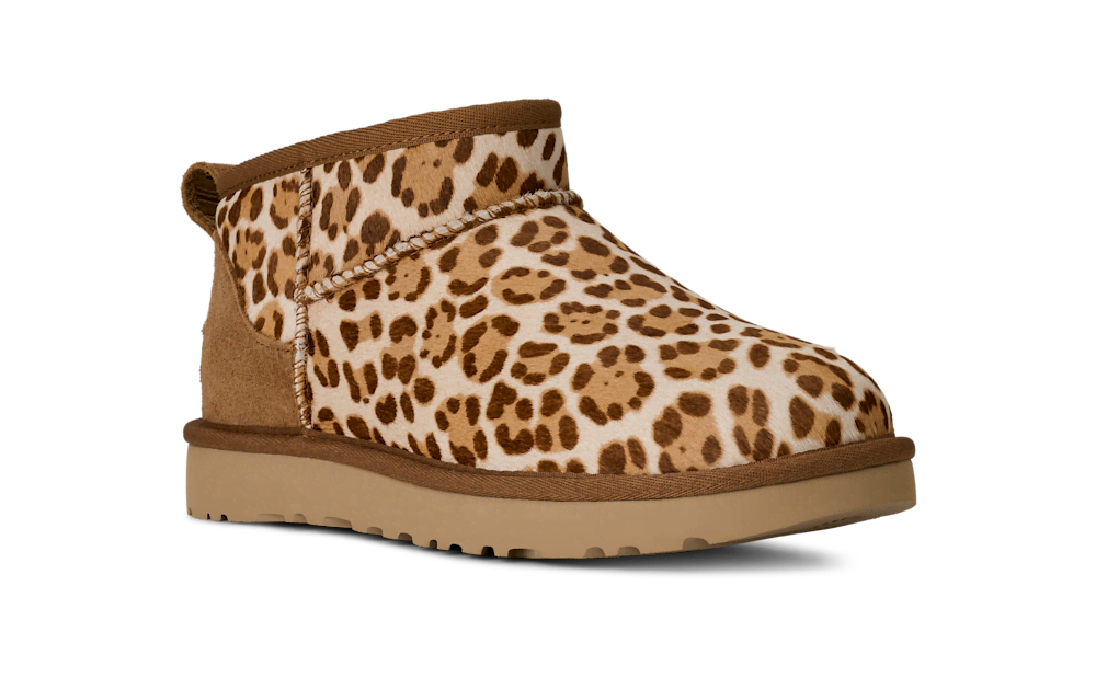 Women's Cow Hair Mini Boot - Leopard Print