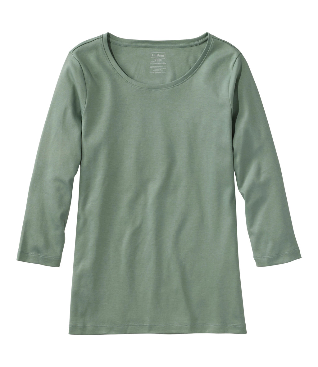 Women's Pima Cotton Jewel Neck T-Shirt - Black