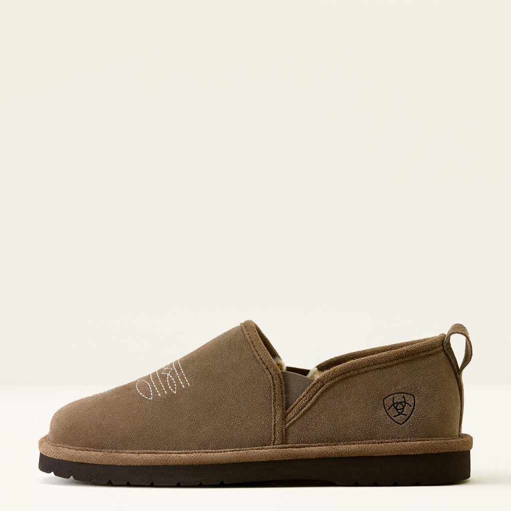 Men's Suede Square Toe Slippers - Chestnut
