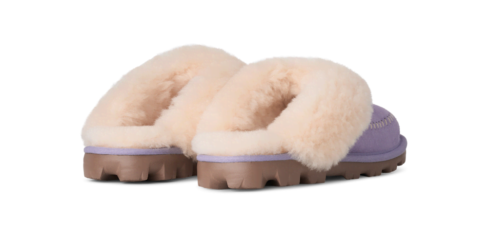 Women's Suede Sheepskin Lined Slippers - Mustard
