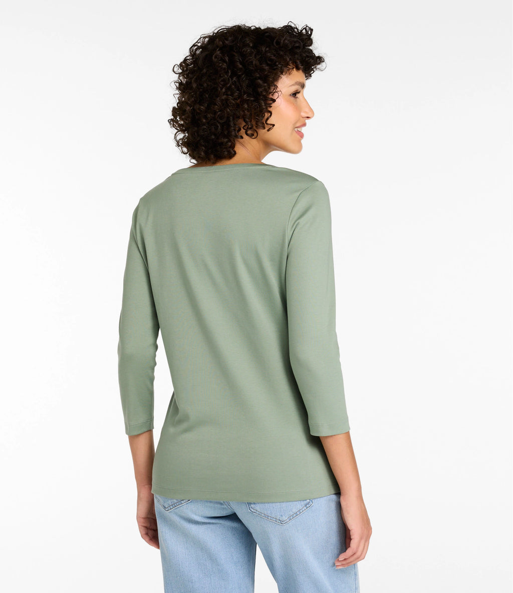 Women's Pima Cotton Jewel Neck T-Shirt - Black