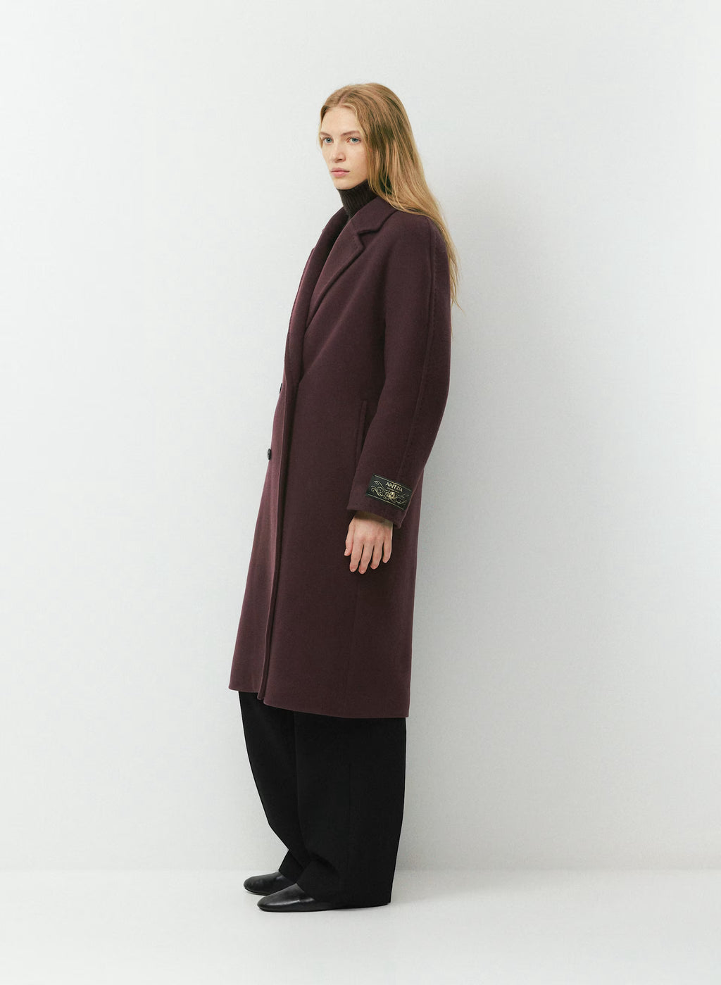 Double-Breasted Wool Cashmere Coat - Herringbone