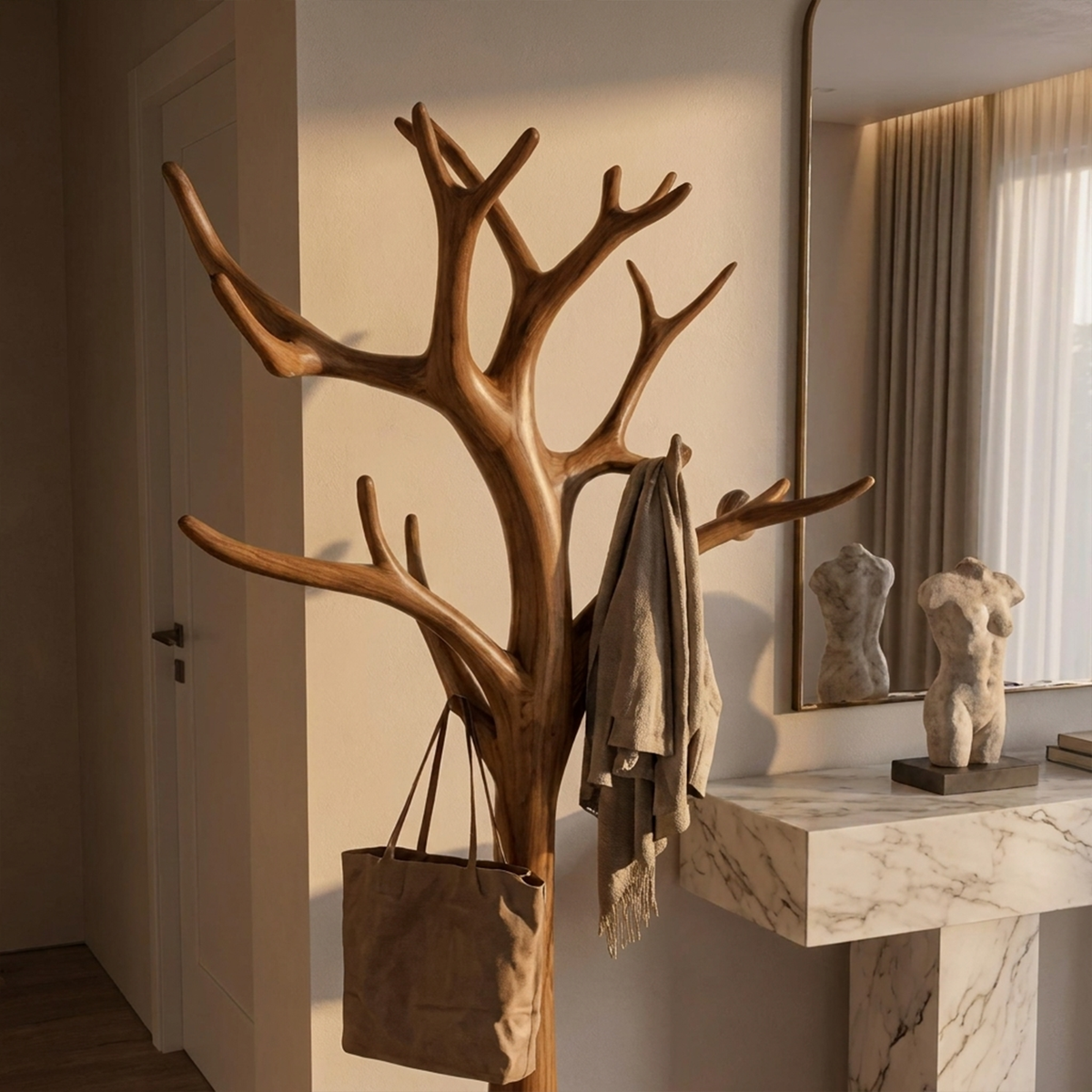 Rustic Driftwood Tree Coat Rack for Entryway and Mudroom - view 2