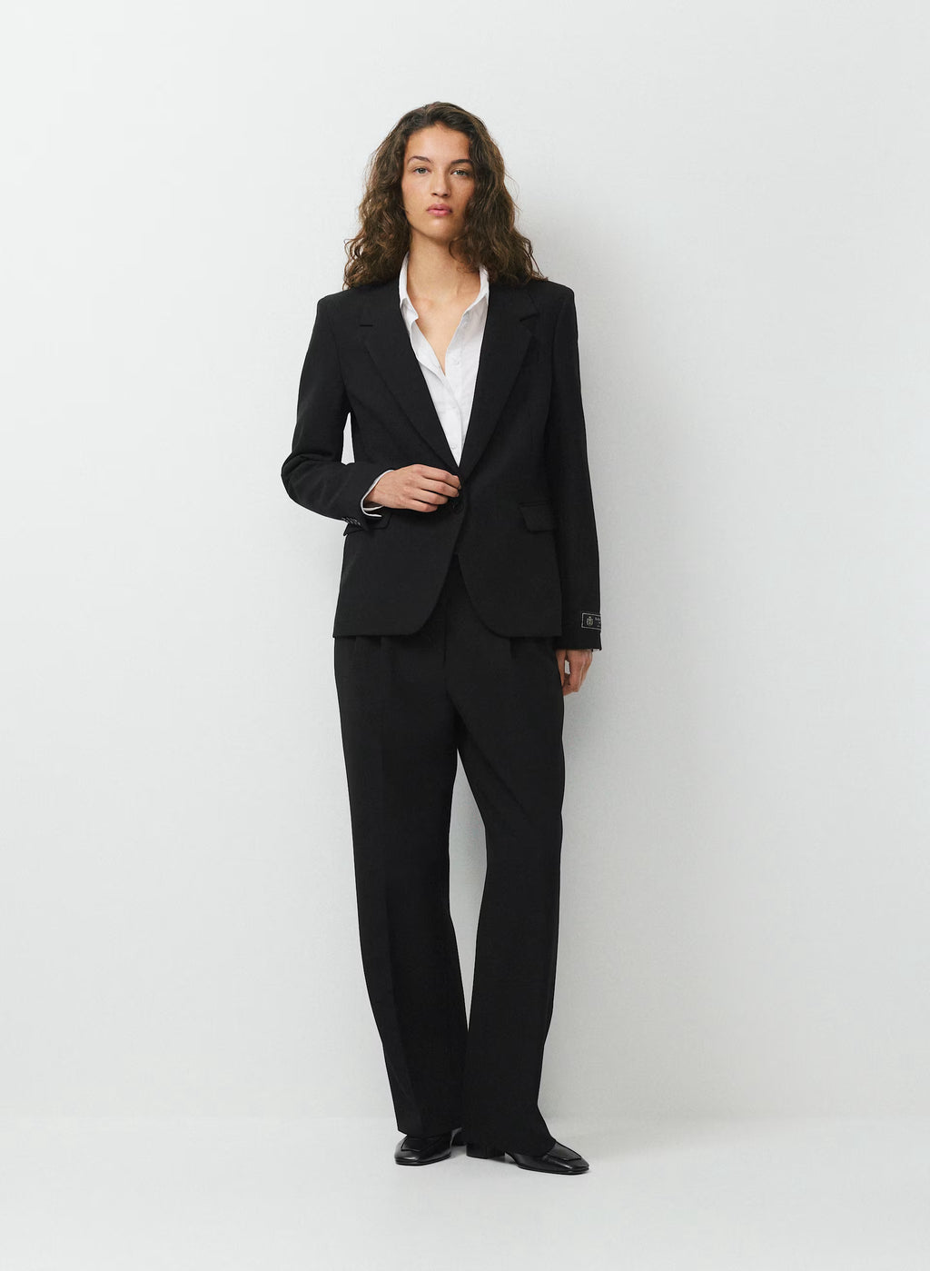 Single-Breasted Stretch Blazer - Check