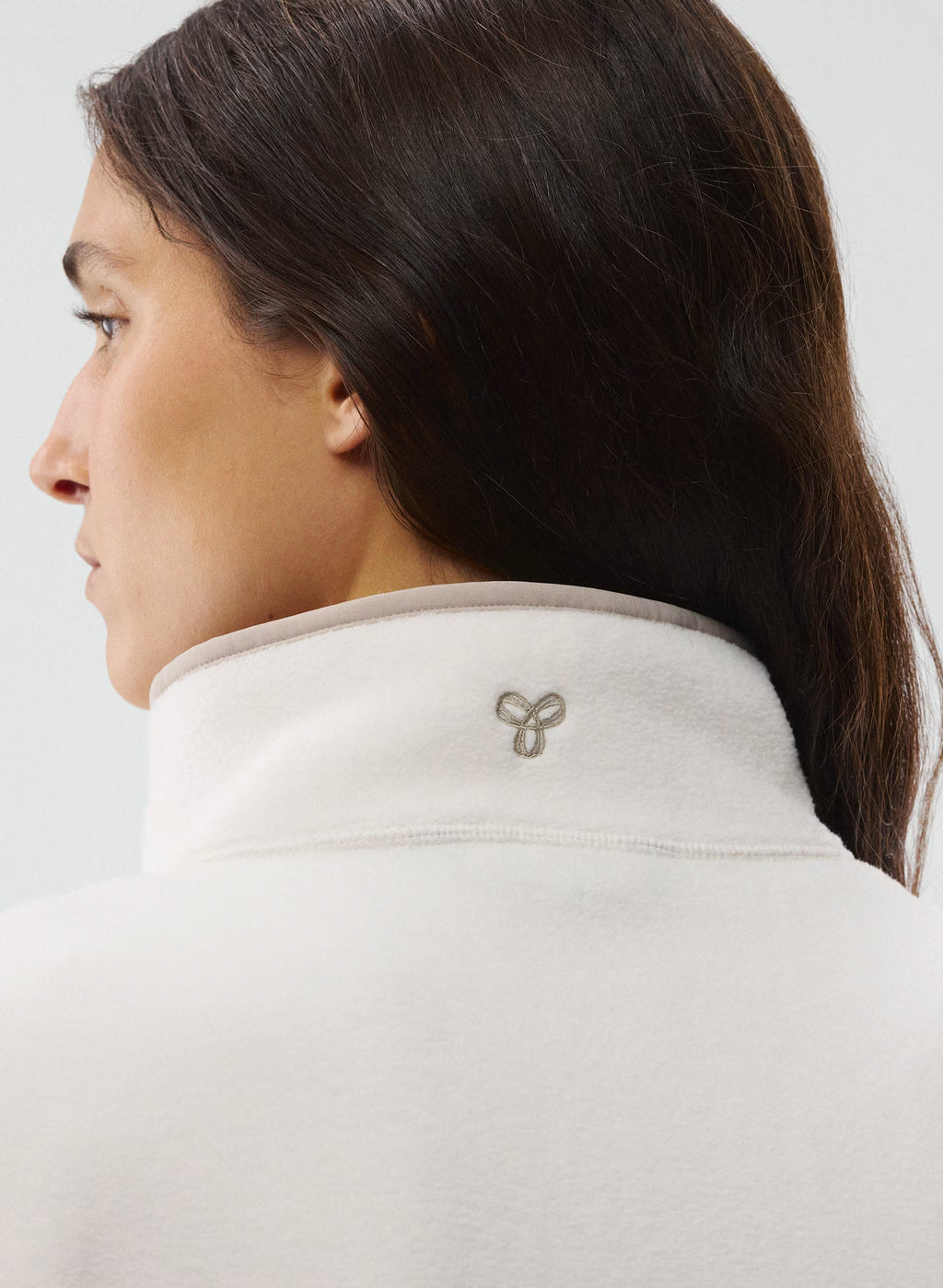 Oversized Half-Zip Microfleece Pullover - Gray