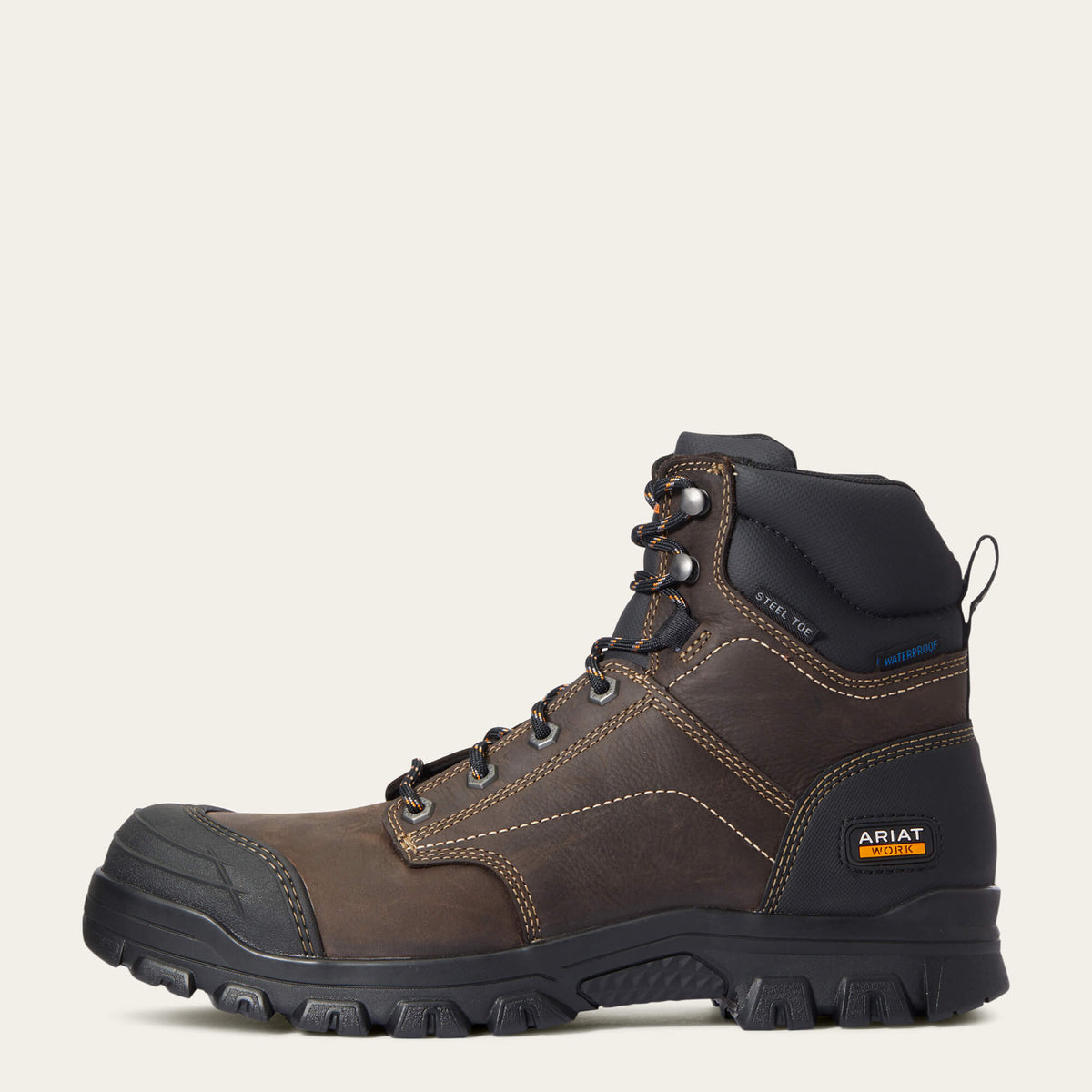 Men's Waterproof Steel Toe Work Boots - Brown