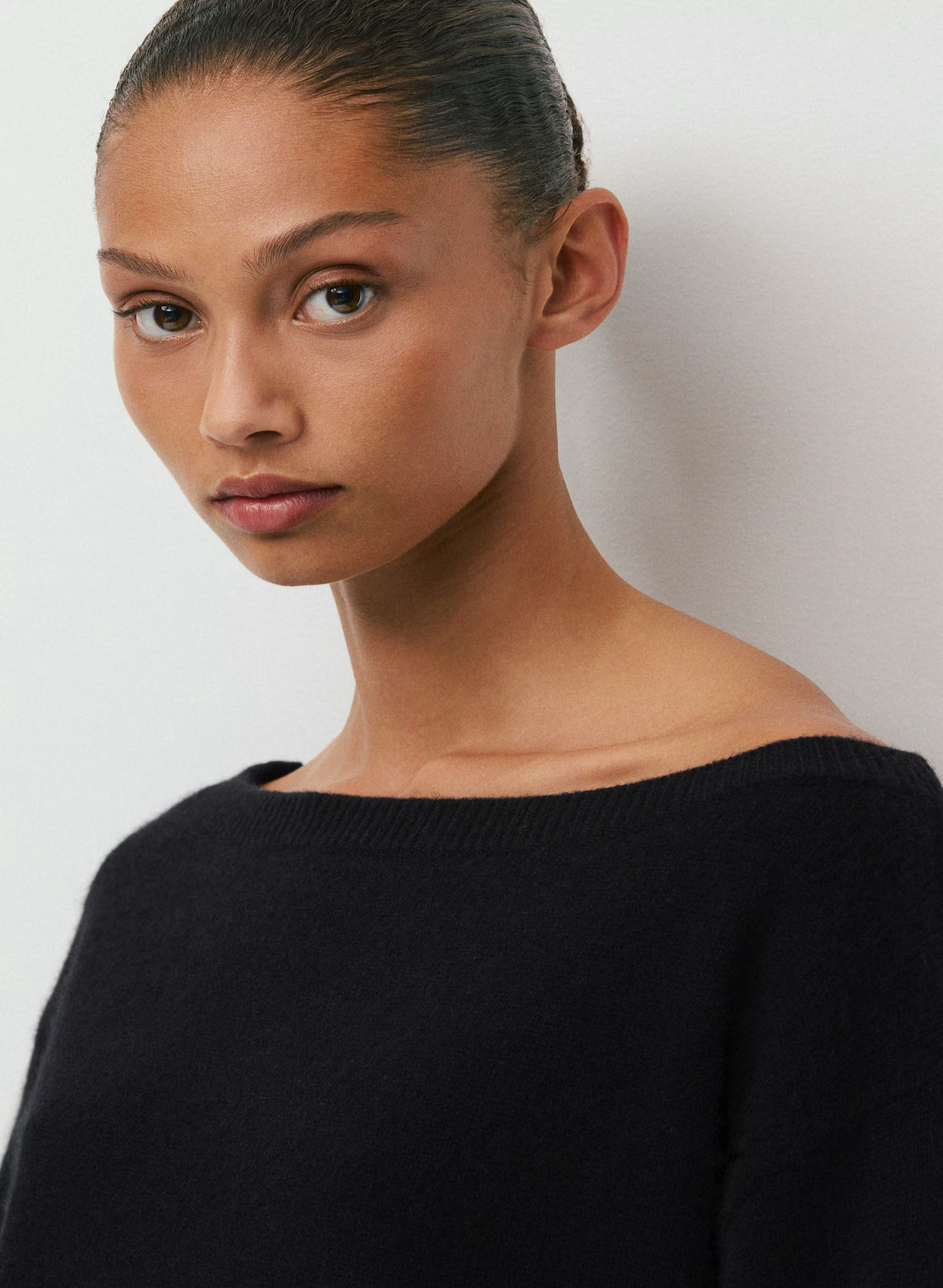 Cashmere Boatneck Sweater - Heather Gray