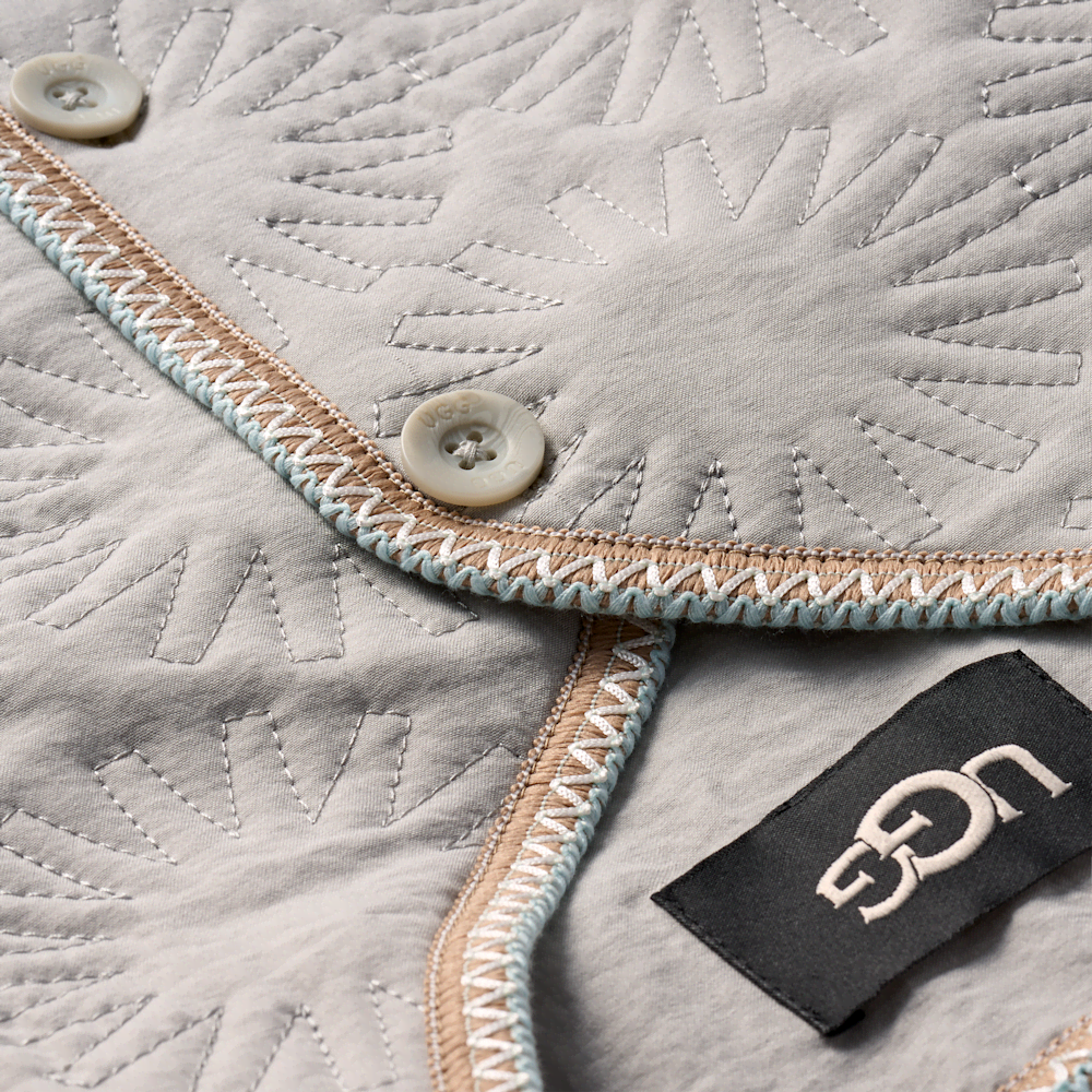 Oversized Lightweight Quilted Jacket - Light Gray