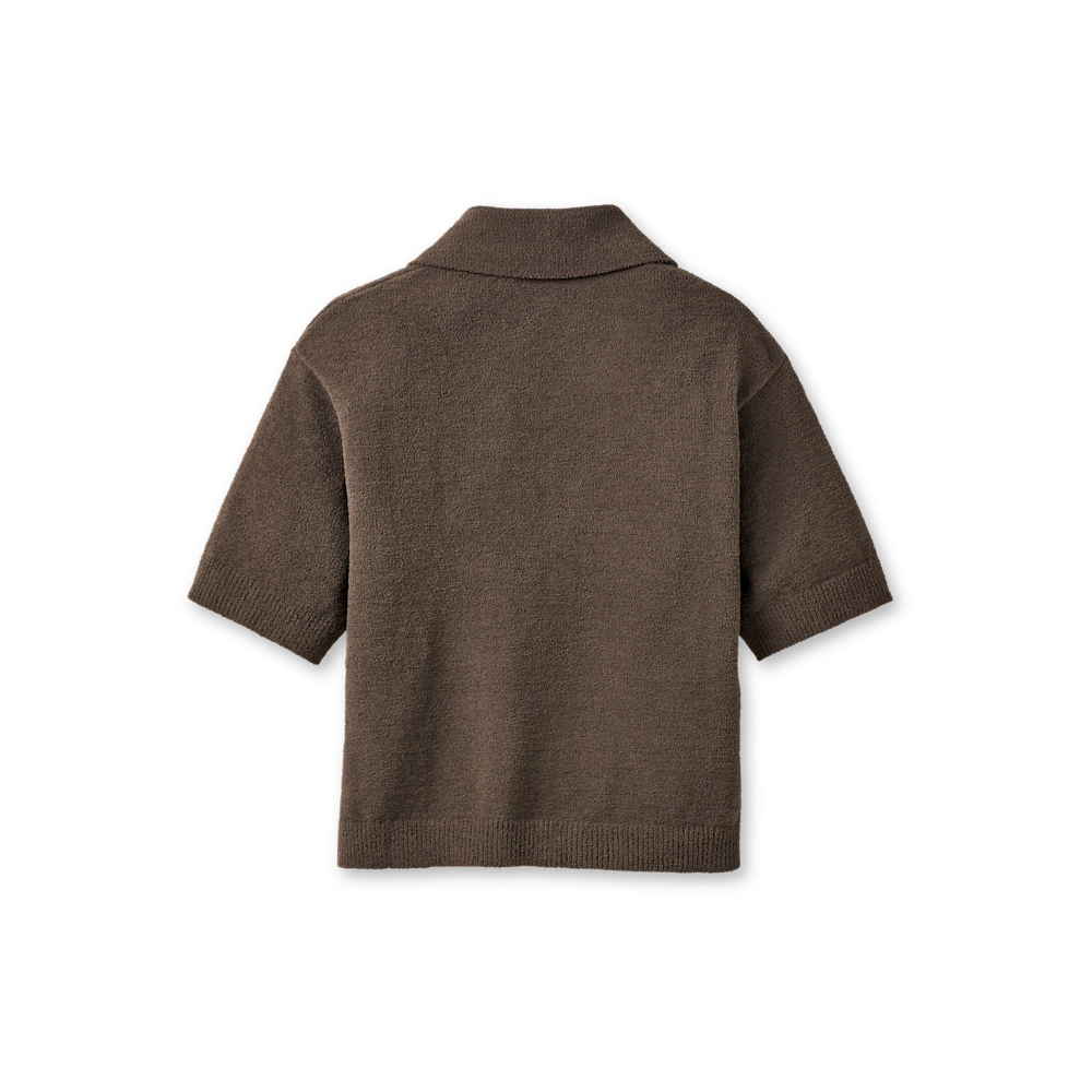 Women's Short-Sleeve Polo Sweater - Sand