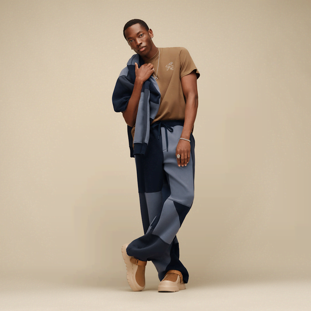 Men's Colorblock Straight-Leg Fleece Pants
