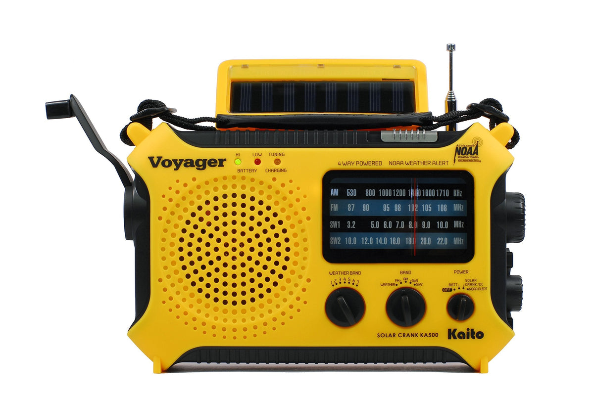 Kaito KA500 5-way Powered Solar Power,Dynamo Crank, Wind Up Emergency AM/FM/SW/NOAA Weather Alert Radio with Flashlight,Reading Lamp and Cellphone