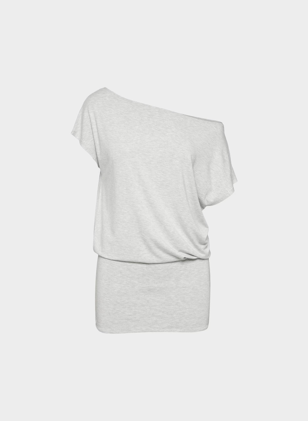 Boatneck Modal Jersey Mini Dress - Gray