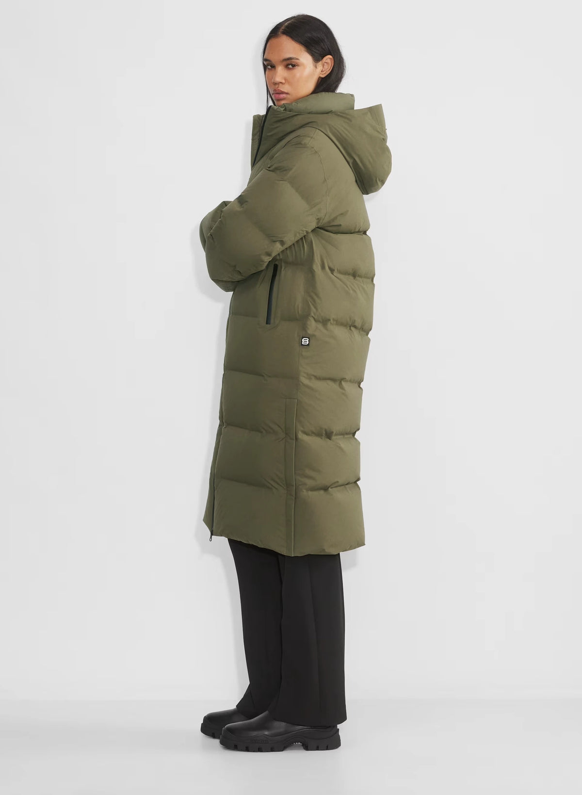 Waterproof Long Down Puffer Coat - Gray