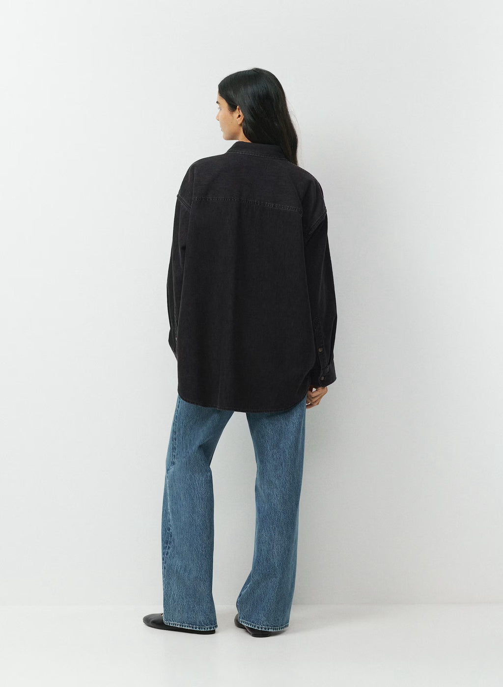 Oversized Hemp Blend Denim Shirt - Indigo