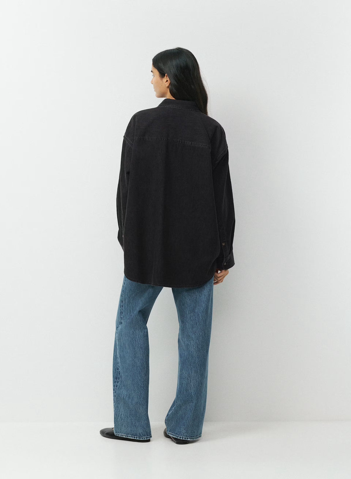 Oversized Hemp Blend Denim Shirt - Indigo