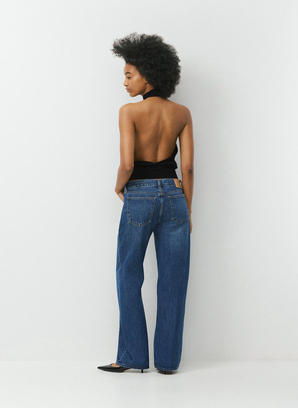 Low-Rise Wide-Leg Jeans - Dark Blue