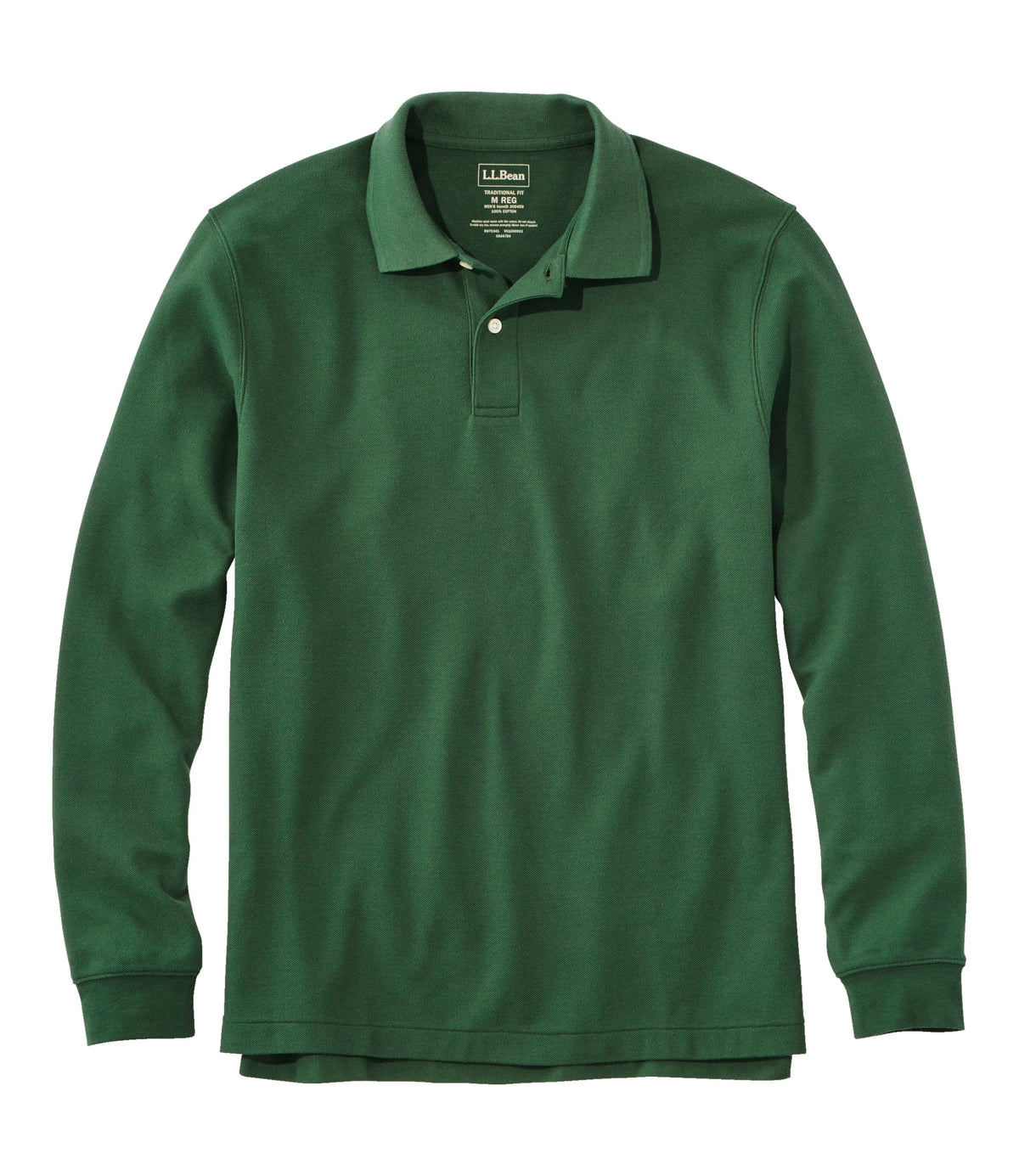 Men's Long-Sleeve Cotton Pique Polo - Lavender