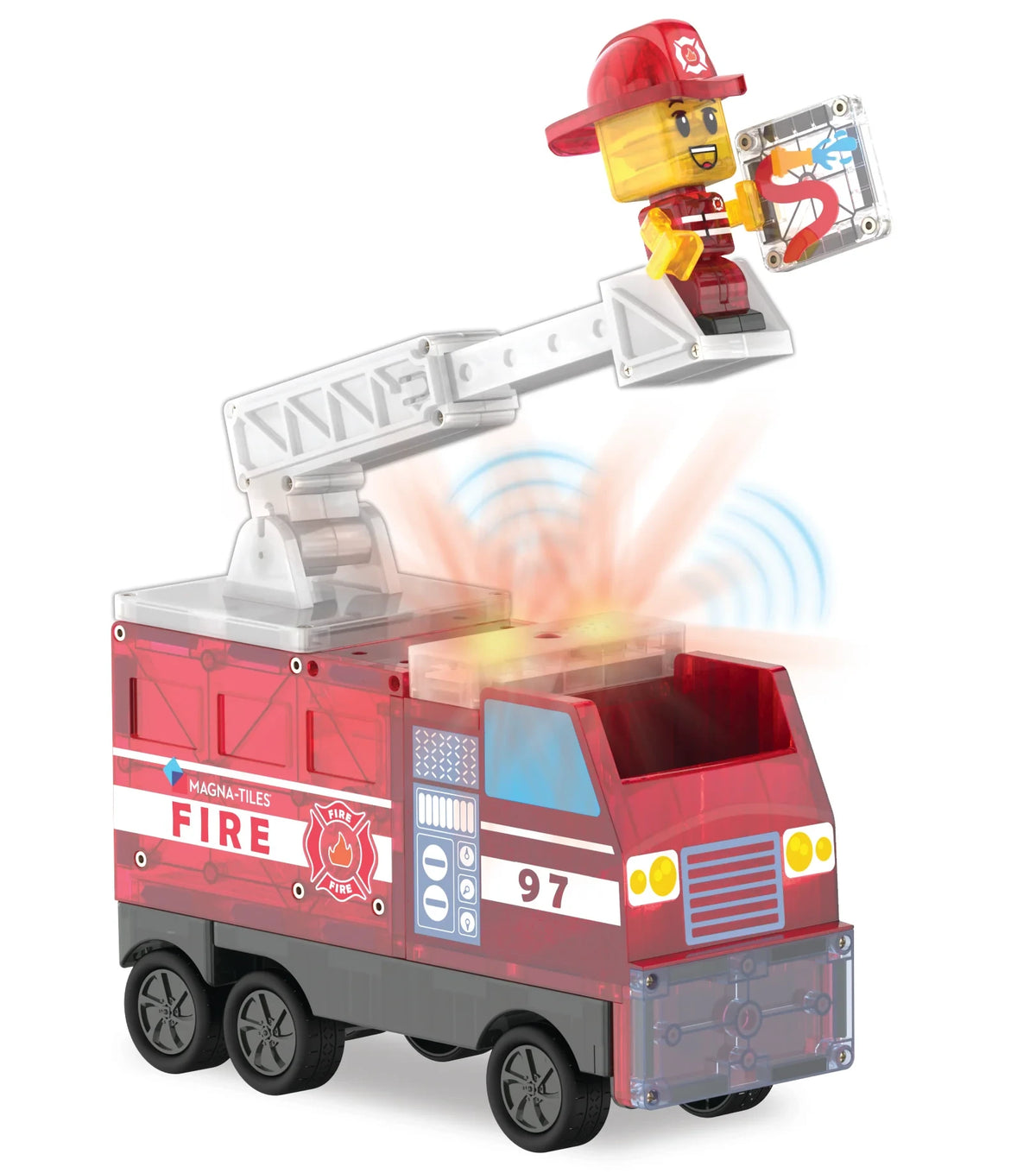 Fire Station Magnetic Building Set - 50 Pieces