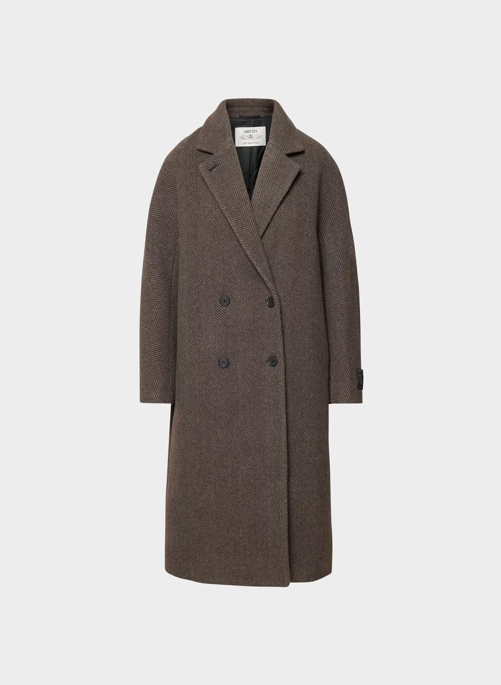 Double-Breasted Wool Cashmere Coat - Herringbone