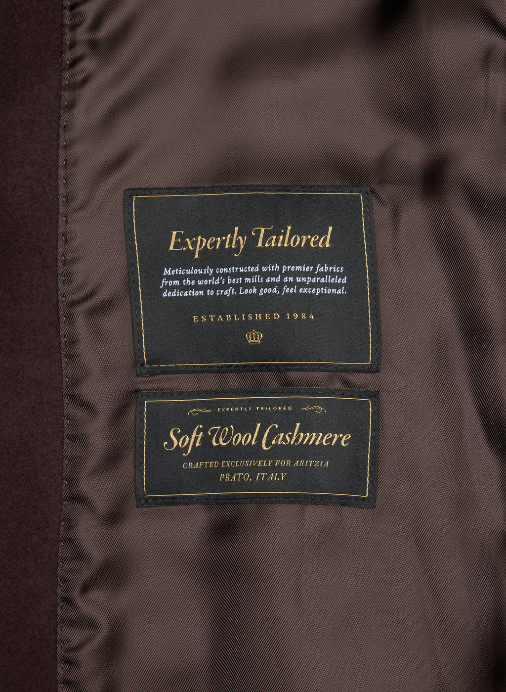 Double-Breasted Wool Cashmere Coat - Herringbone